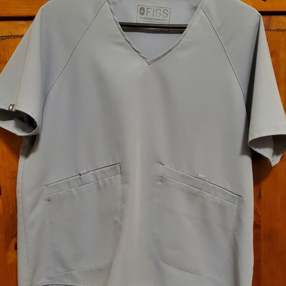 Figs Reforma Dusty Blue Top